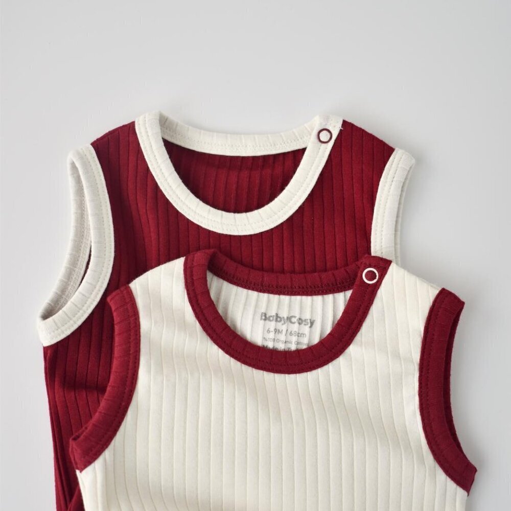 %100 Organic Ribana 2 Pcs Baby Short Sleeve Body Set